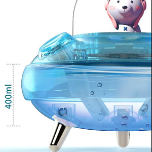 Dual Nozzles Wireless UFO Humidifier Desktop Air Humidifier Cute Planet Bear LED Light Ultrasonic Aroma Essential Oil Diffuser